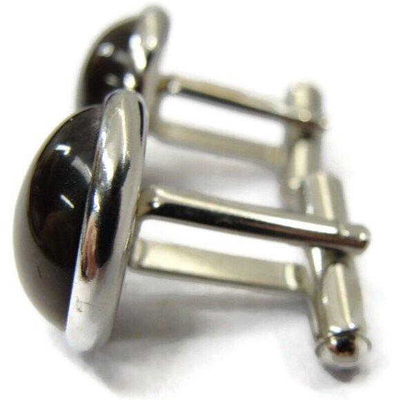 BachRach Silver Tone Cufflinks Round In Original Box - Picture 6 of 16